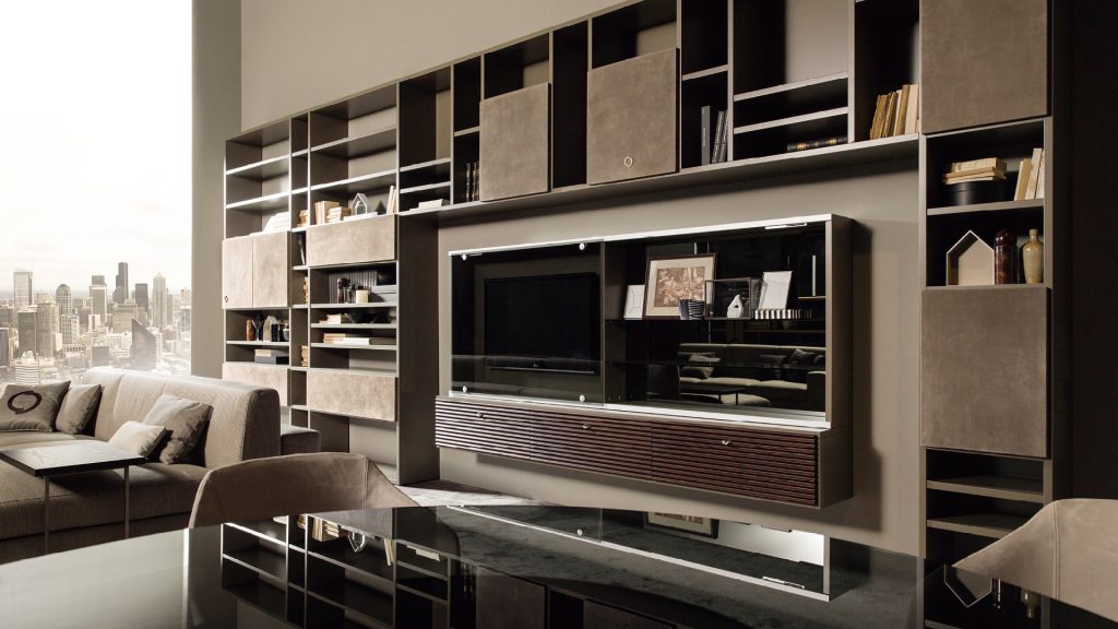 modular wall unit in contemporary style mondrian