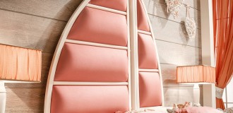 Caroti has made the padded “Assol” bedhead, which can be customised in a wide range of leather, eco-leather and fabrics.