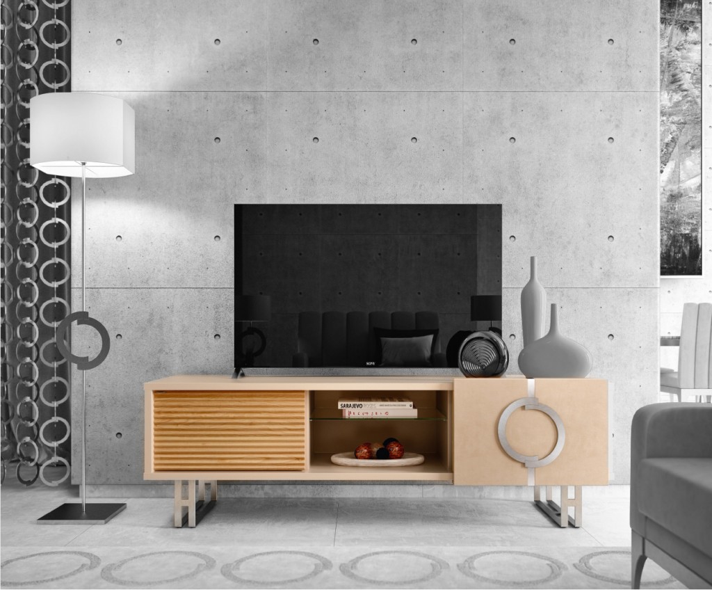 Desert Rose Lift TV unit. Concept by Caroti