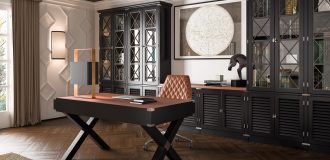 Dolcevita Office Black Mahogany and leather inserts