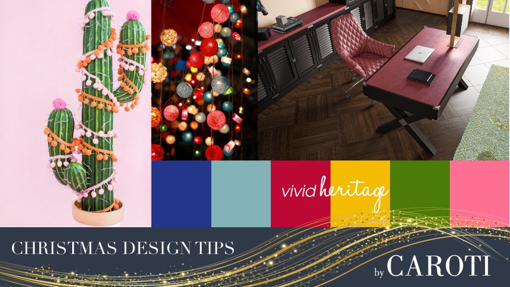 Christmas decorations in bright and vivid colors