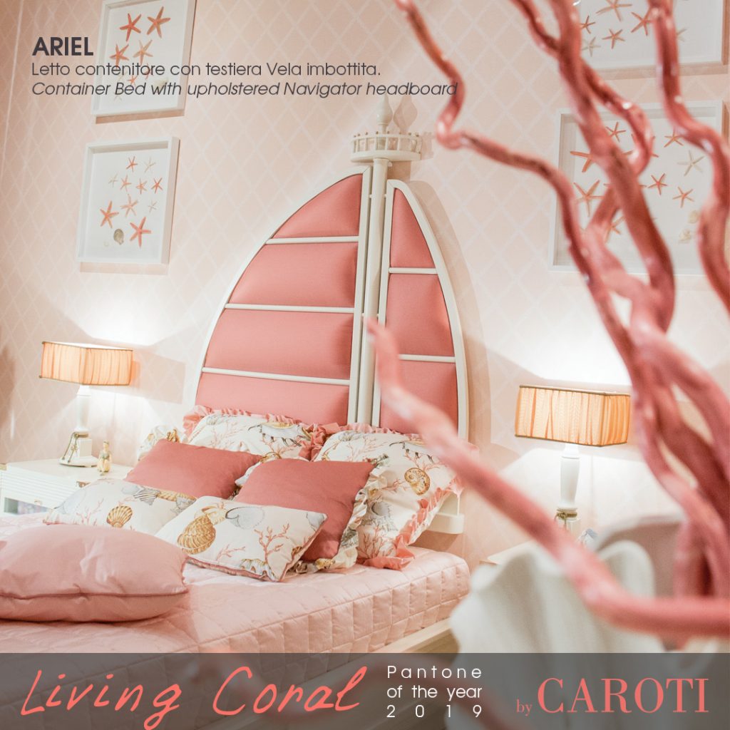 Pantone Living Coral color of the year 2019 palette beige taupe ariel girl bedroom caroti vecchia marina