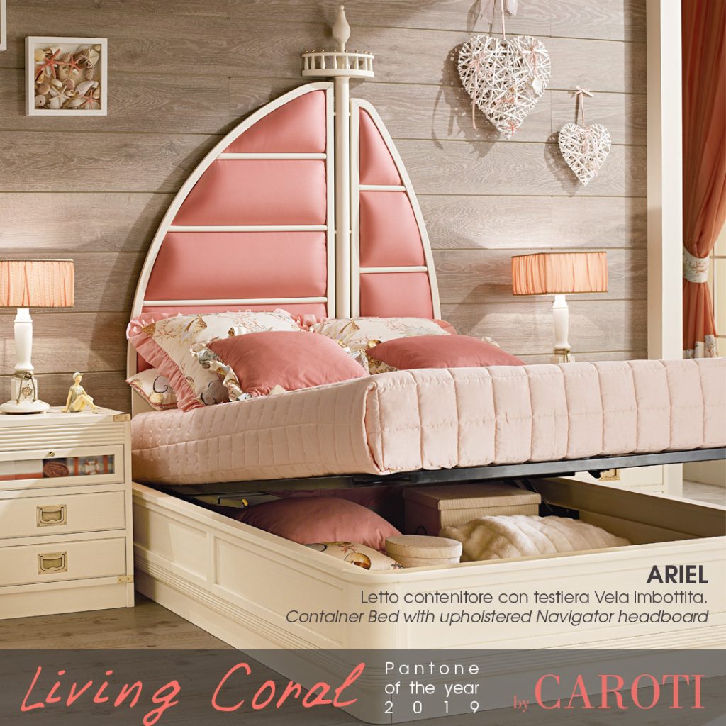 Pantone Living Coral color of the year 2019 palette beige taupe ariel girl bedroom caroti vecchia marina