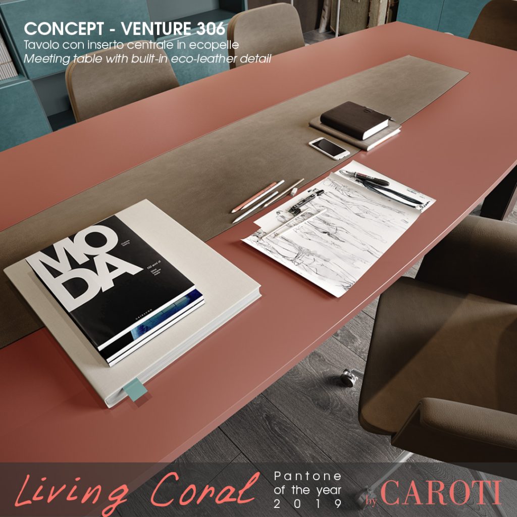 Pantone Living Coral color of the year 2019 palette aqua concept by caroti office