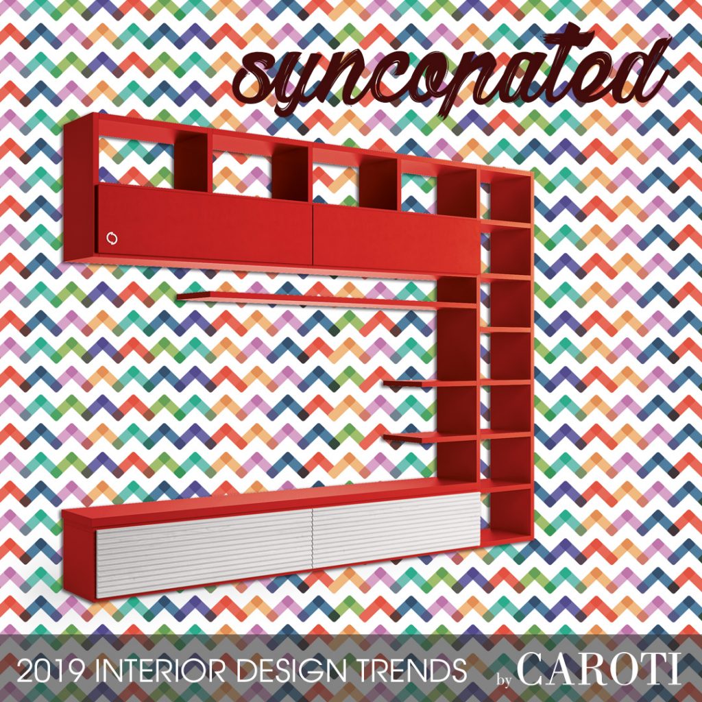 home style inspiration 2019 syncopated mondrian modular wall unit concept by Caroti