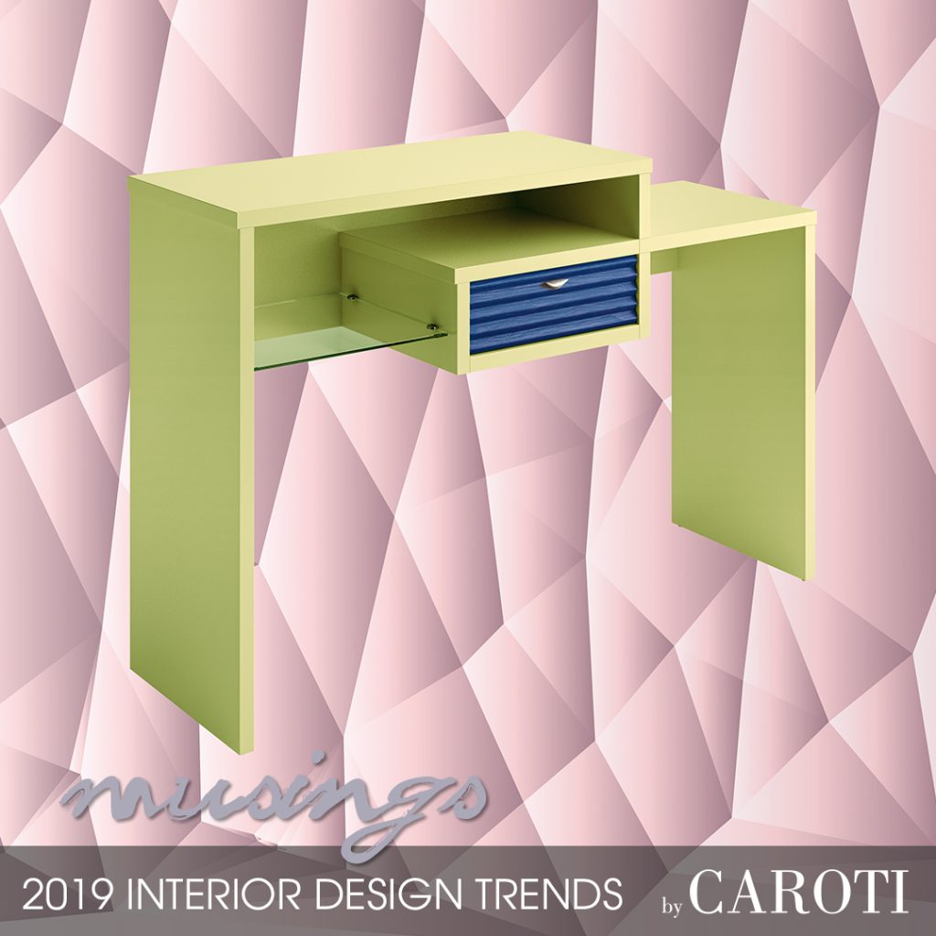 decorate with cool colors Musings palette Pantone entrance cabinet Bond Concept by Caroti