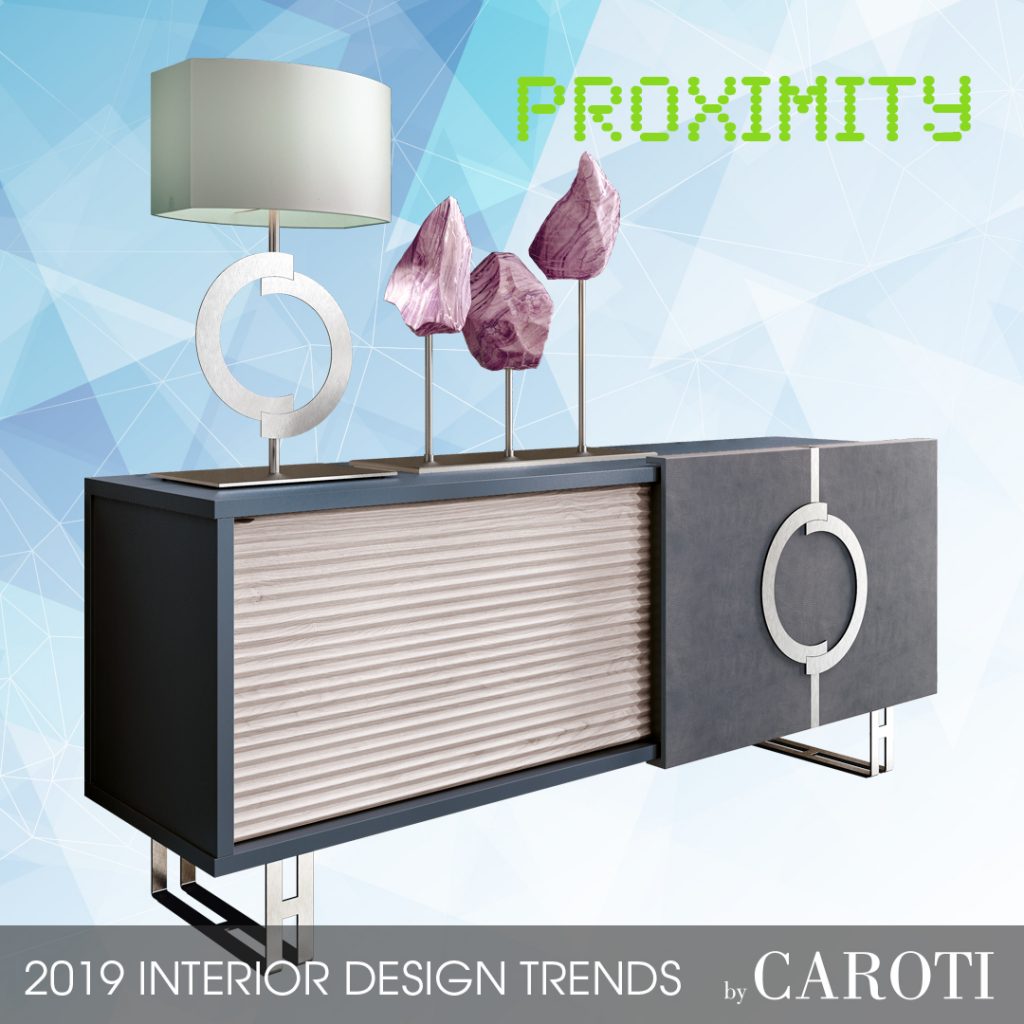 decorate with cool colors Proximity palette Pantone cabinet sideboard concept by caroti furniture in contemporary style