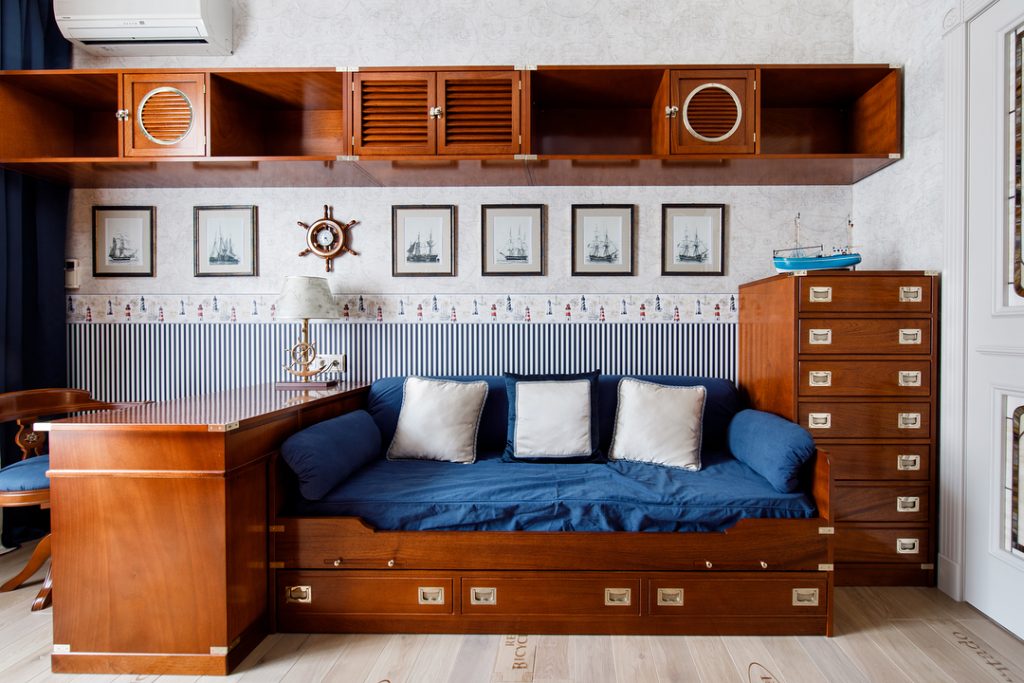 Modular bridge cabinet with bed